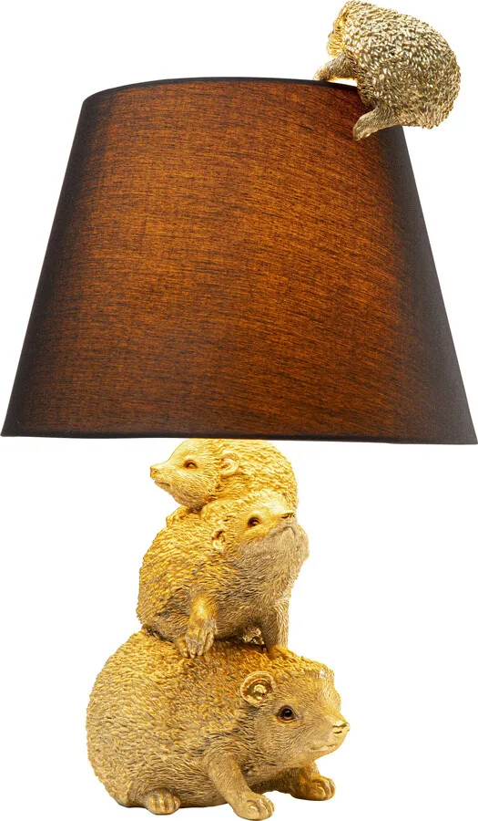 Lampa stołowa ANIMAL HEDGEHOG FAMILY - złoty/brązowy