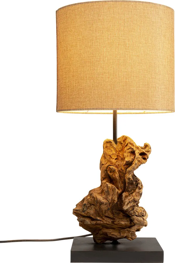 Lampa stołowa NATURE FLAME - beżowy/brązowy