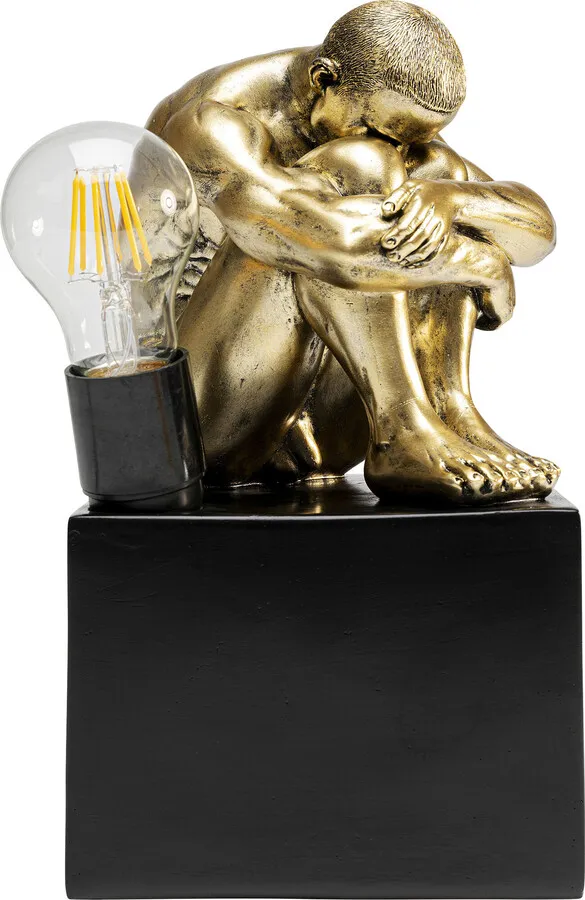 Lampa stołowa NUDE MAN HUG - złoty/czarny