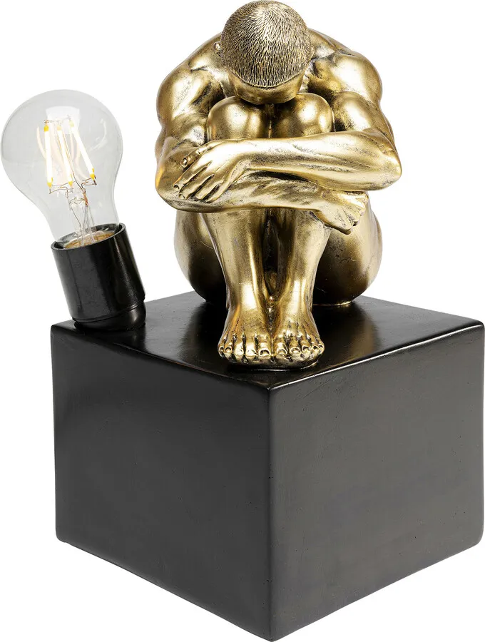 Lampa stołowa NUDE MAN HUG - złoty/czarny