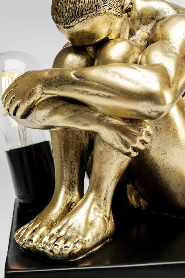 Lampa stołowa NUDE MAN HUG - złoty/czarny