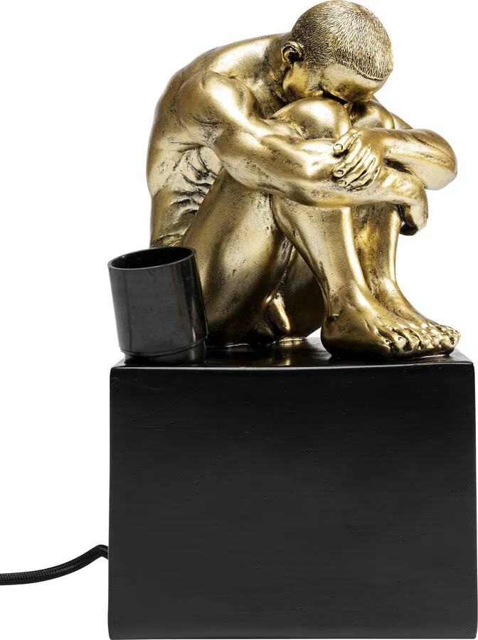 Lampa stołowa NUDE MAN HUG - złoty/czarny