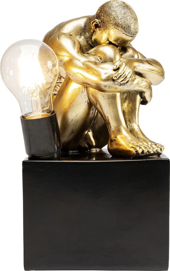 Lampa stołowa NUDE MAN HUG - złoty/czarny