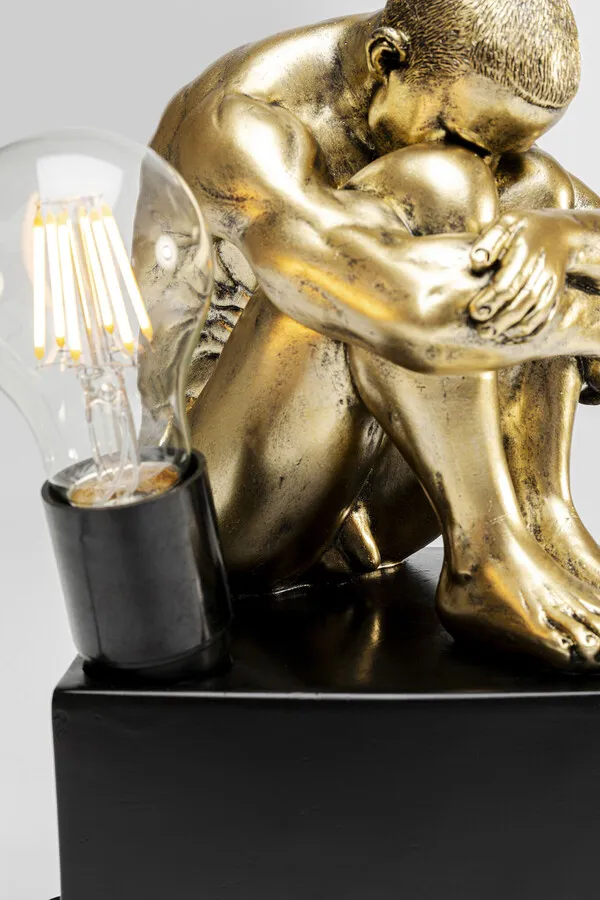 Lampa stołowa NUDE MAN HUG - złoty/czarny