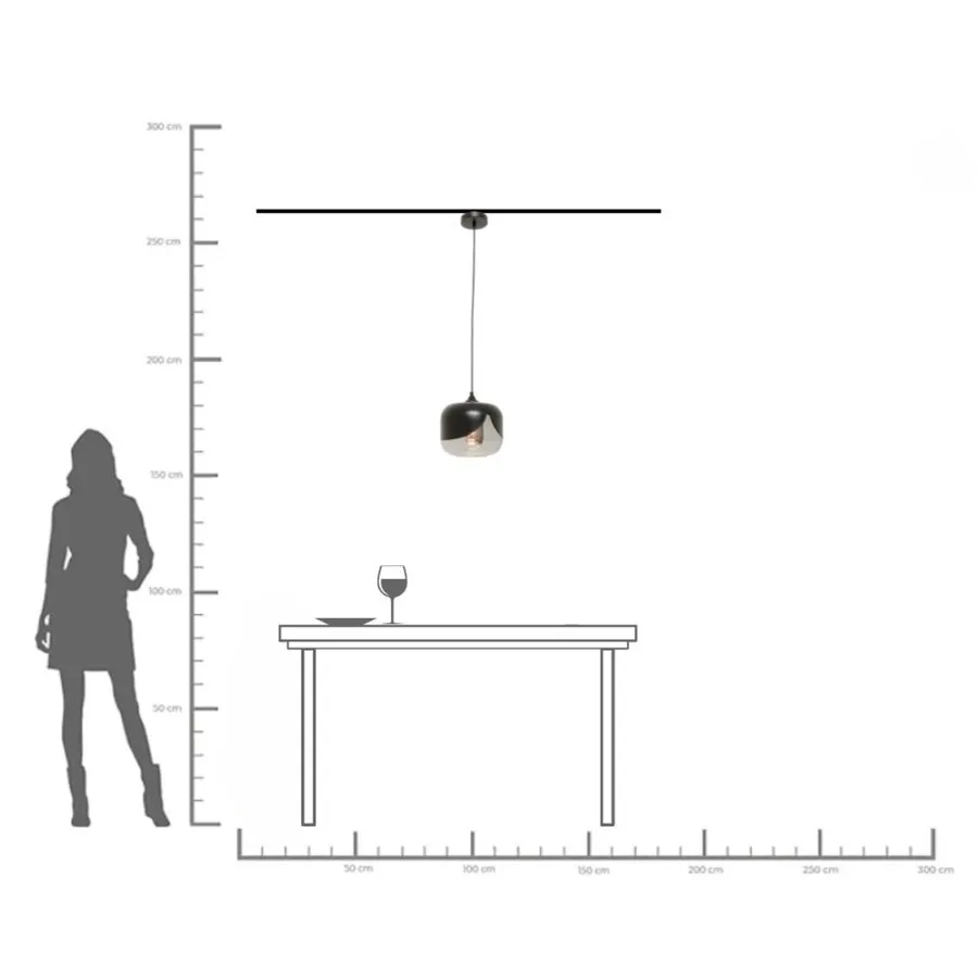 Lampa wisząca SMOKE GOBLET - czarny