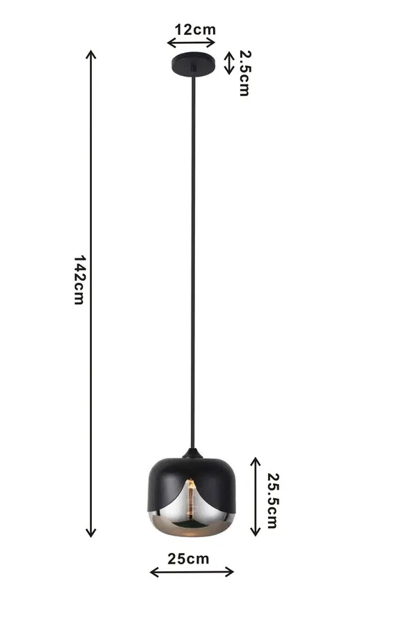 Lampa wisząca SMOKE GOBLET - czarny