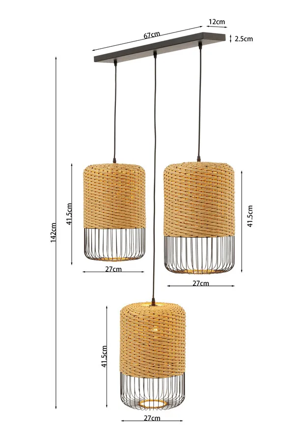 Lampa wisząca ALOHA DROP 142 cm - naturalny
