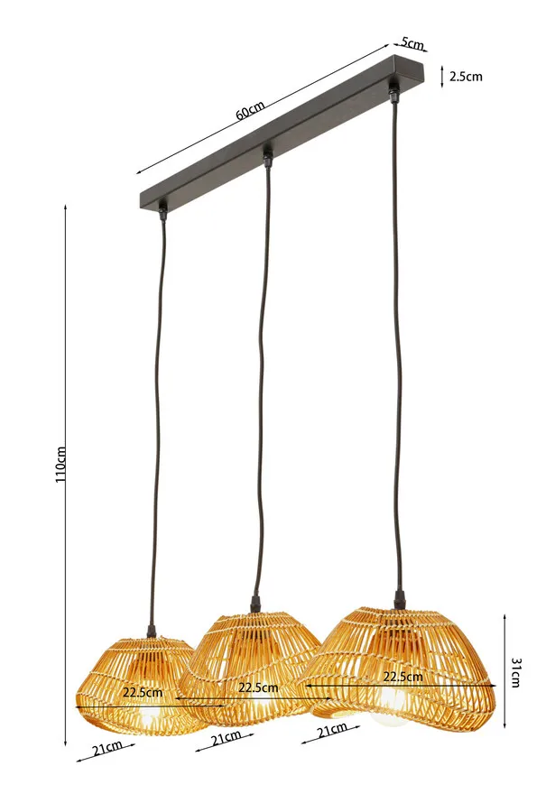 Lampa wisząca ALOHA DROP 80 cm - naturalny