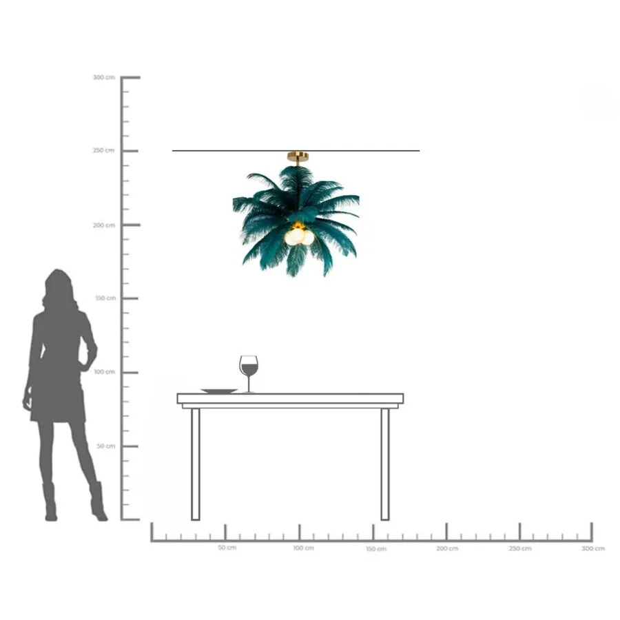 Lampa wisząca FEATHER PALM - zielony