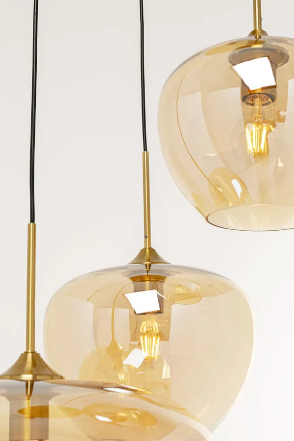 Lampa wisząca SPHERE AMBER - bursztynowy/złoty