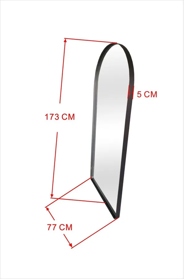 Lustro wiszące BELLA 77x173 - czarny