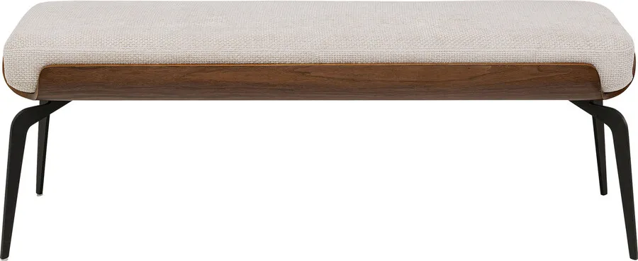 Ławka tapicerowana MARC 140 cm - beżowy/czarny