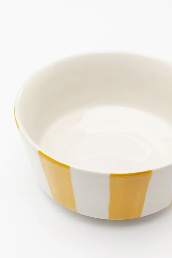 Miska COCINA STRIPES 600 ml - biały/żółty