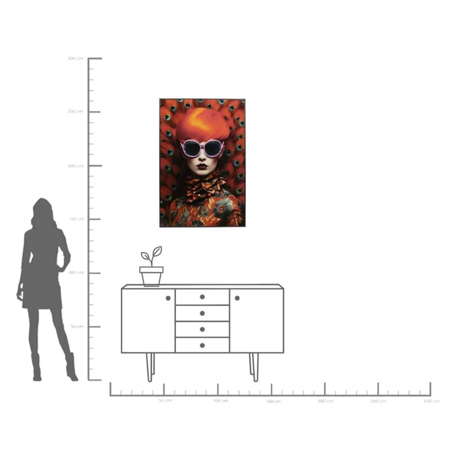 Obraz LED FANCY RED LADY 120x80