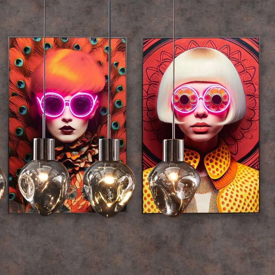 Obraz LED FANCY BLONDE LADY 80x120