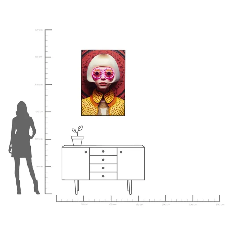 Obraz LED FANCY BLONDE LADY 80x120