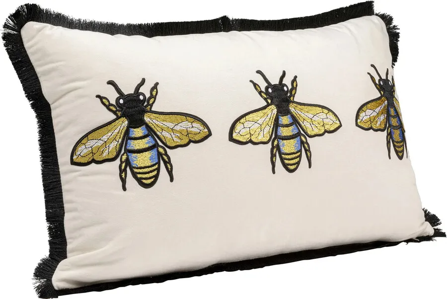 Poduszka dekoracyjna Bees biała 50x30cm