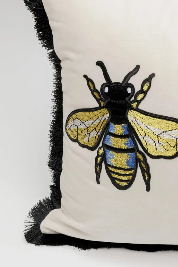 Poduszka dekoracyjna Bees biała 50x30cm
