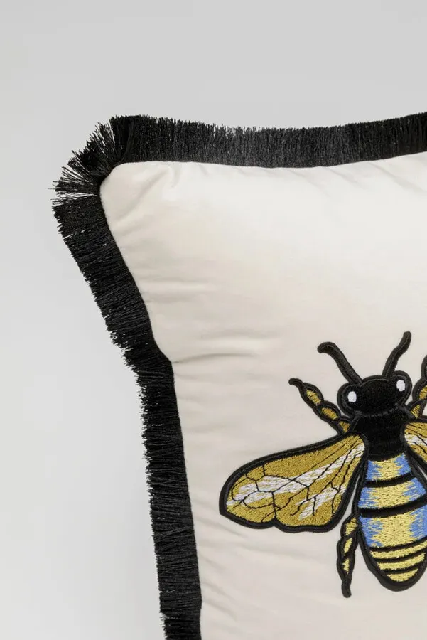 Poduszka dekoracyjna Bees biała 50x30cm