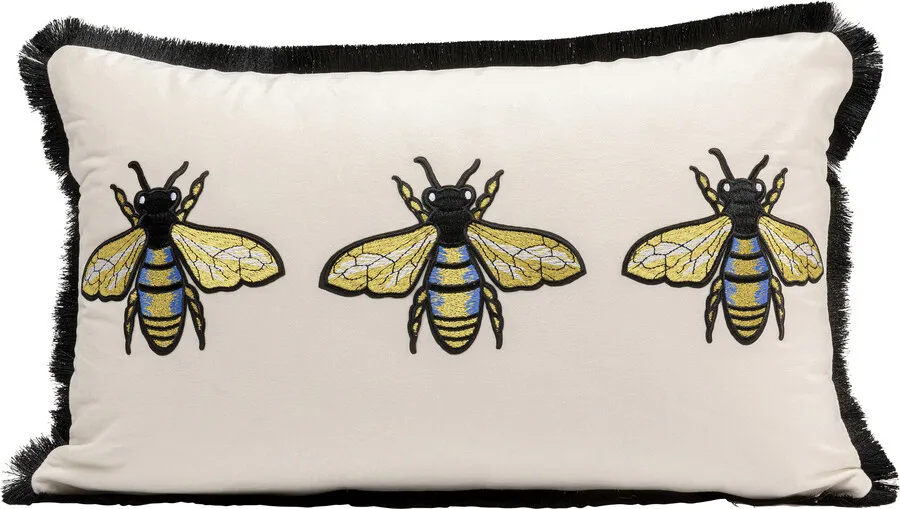 Poduszka dekoracyjna Bees biała 50x30cm