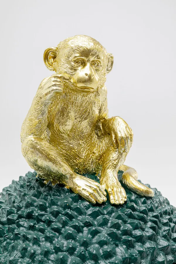 Pojemnik dekoracyjny JACKFRUIT MONKEY - zielony/złoty