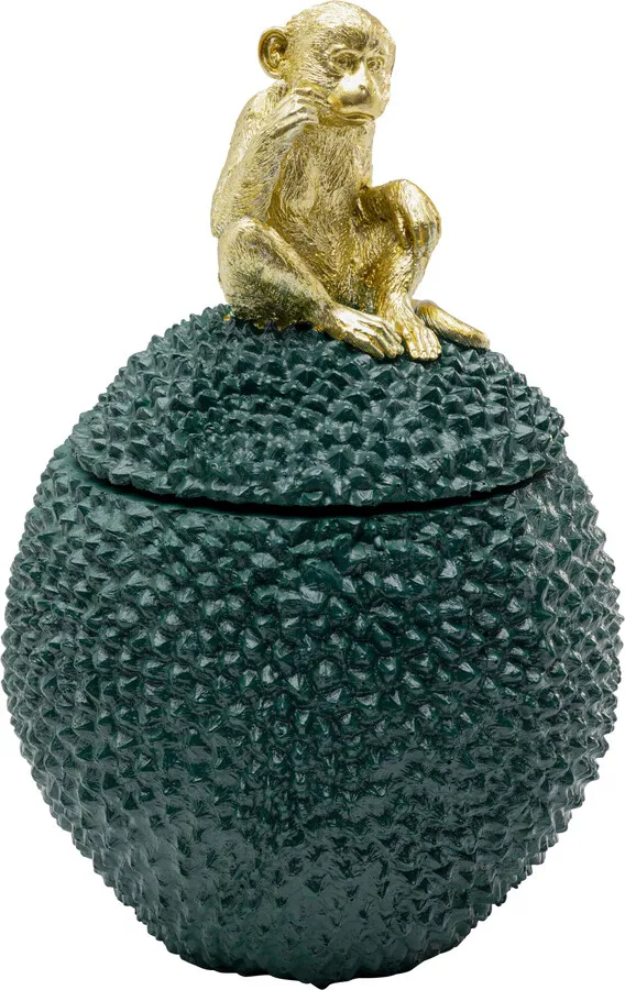 Pojemnik dekoracyjny JACKFRUIT MONKEY - zielony/złoty