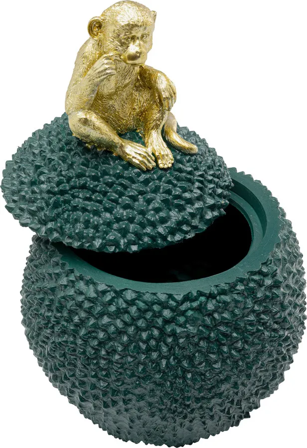 Pojemnik dekoracyjny JACKFRUIT MONKEY - zielony/złoty
