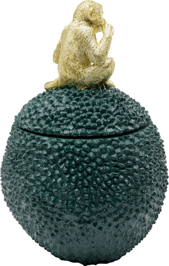 Pojemnik dekoracyjny JACKFRUIT MONKEY - zielony/złoty