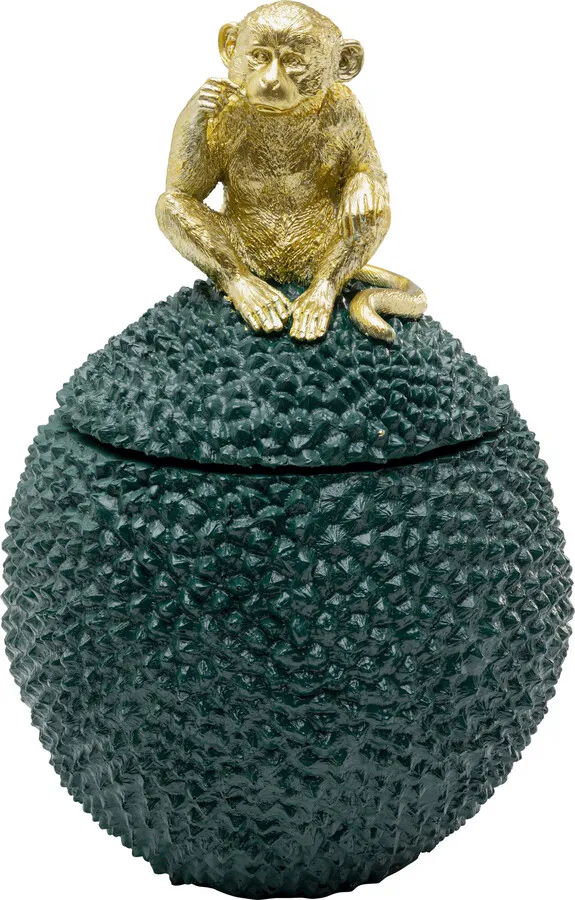 Pojemnik dekoracyjny JACKFRUIT MONKEY - zielony/złoty