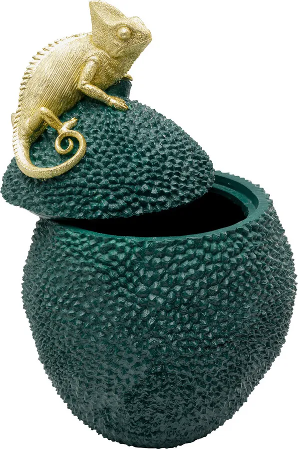 Pojemnik dekoracyjny JACKFRUIT CHAMELEON - zielony/złoty