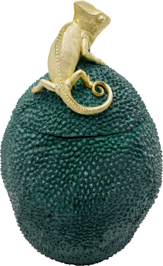 Pojemnik dekoracyjny JACKFRUIT CHAMELEON - zielony/złoty