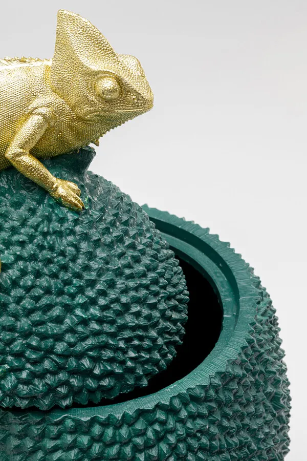 Pojemnik dekoracyjny JACKFRUIT CHAMELEON - zielony/złoty