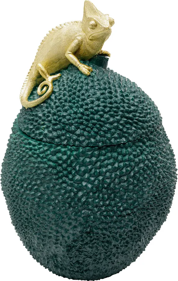 Pojemnik dekoracyjny JACKFRUIT CHAMELEON - zielony/złoty