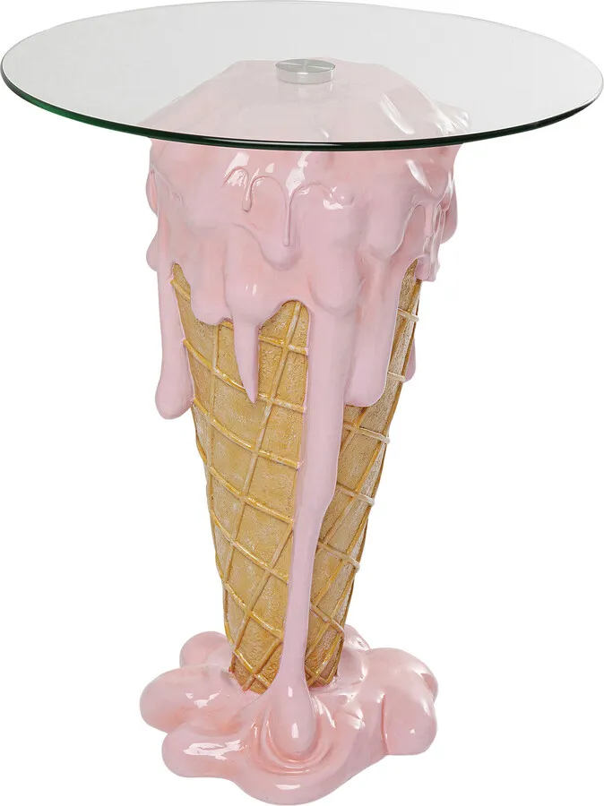 Stolik boczny okrągły ICE CREAM PINK 60 cm - różowy