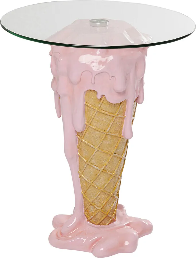 Stolik boczny okrągły ICE CREAM PINK 60 cm - różowy