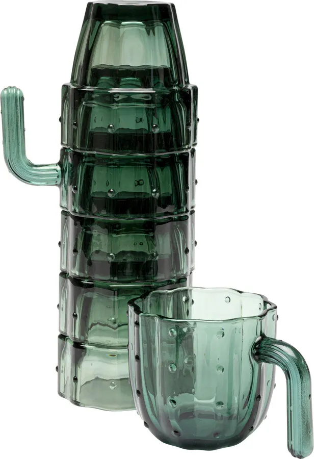 Zestaw 6 szklanek CACTUS - zielony