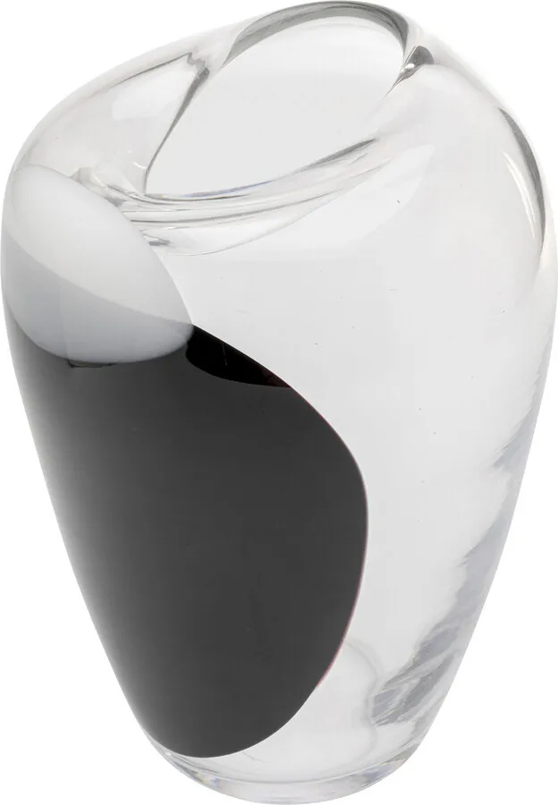 Wazon szklany BALANCE 27 cm - transparentny/czarny