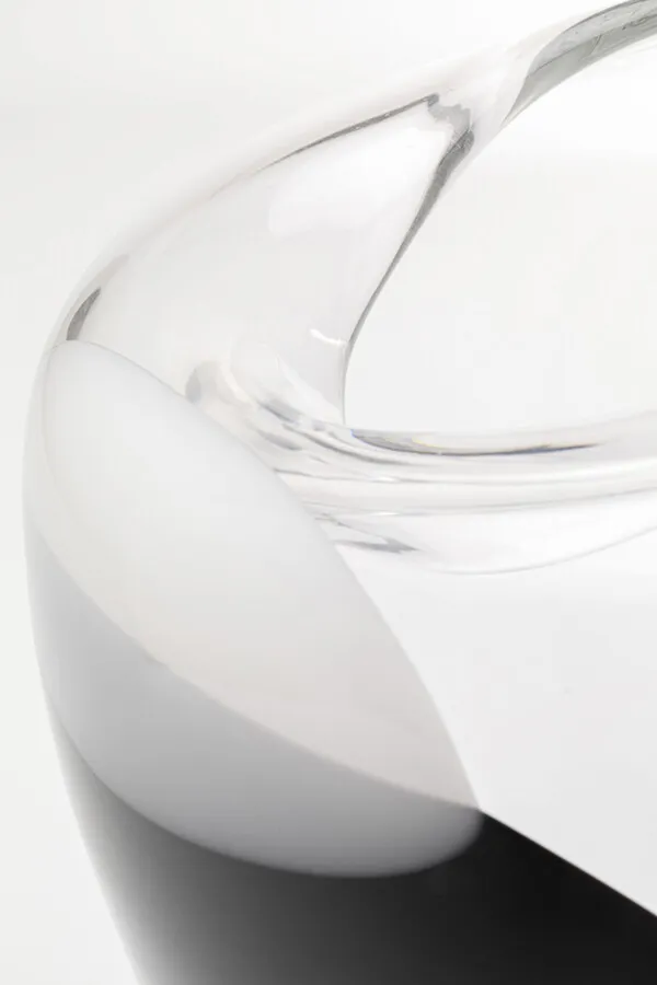 Wazon szklany BALANCE 27 cm - transparentny/czarny