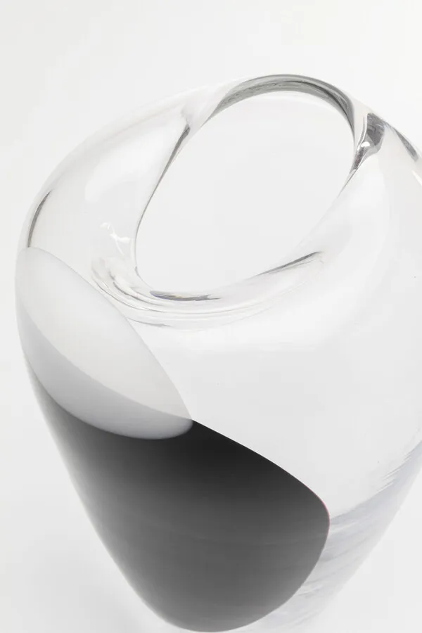 Wazon szklany BALANCE 27 cm - transparentny/czarny