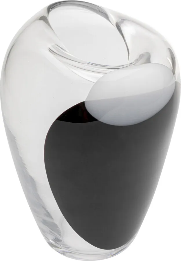 Wazon szklany BALANCE 27 cm - transparentny/czarny