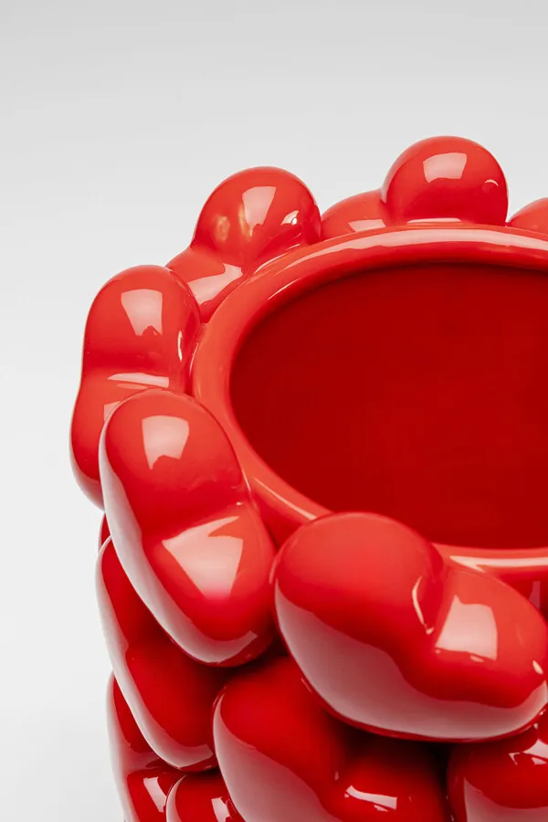 Wazon HEARTS 33 cm - czerwony