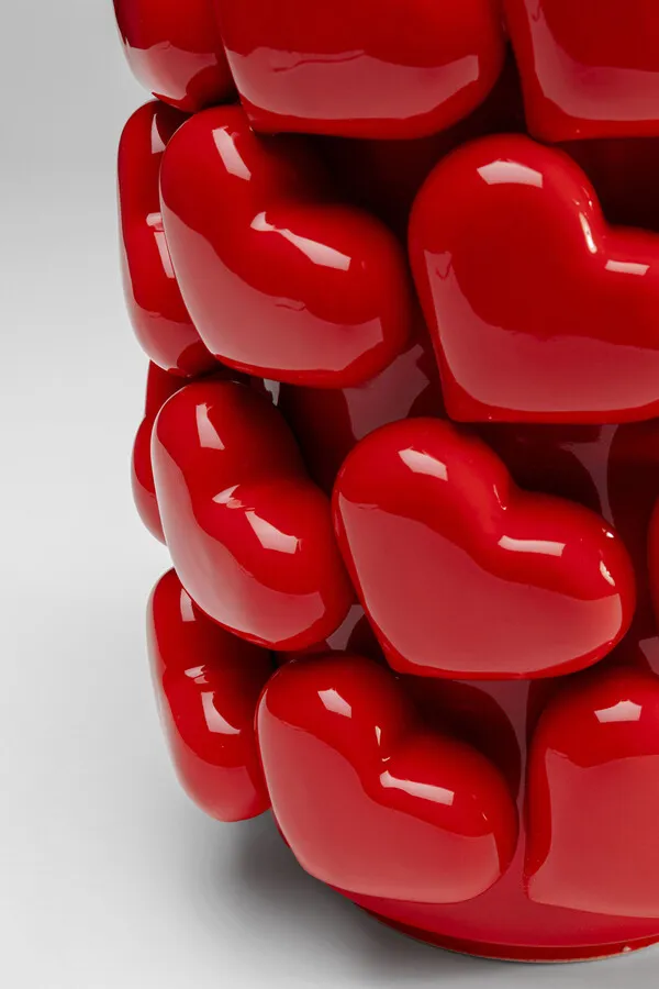 Wazon HEARTS 33 cm - czerwony