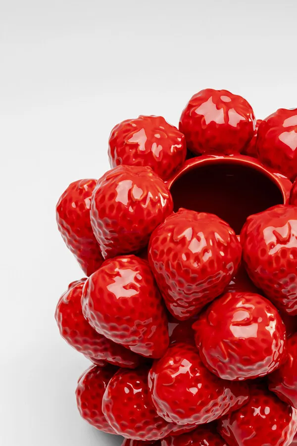 Wazon STRAWBERRIES 24 cm - czerwony