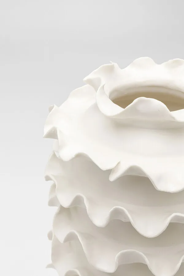 Wazon z porcelany VIENTO 39 cm - biały