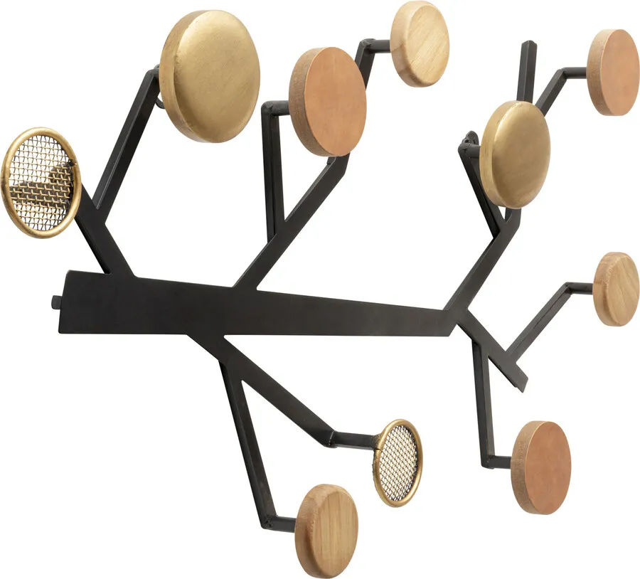 Wieszak BUBBLE TREE METALLIC - czarny/naturalny