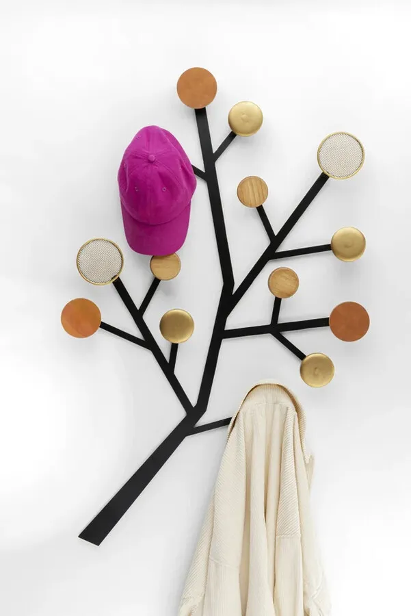 Wieszak ścianny BUBBLE TREE METALLIC - czarny/złoty