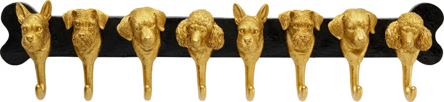 Wieszak ścienny DOG FAMILY - złoty/czarny