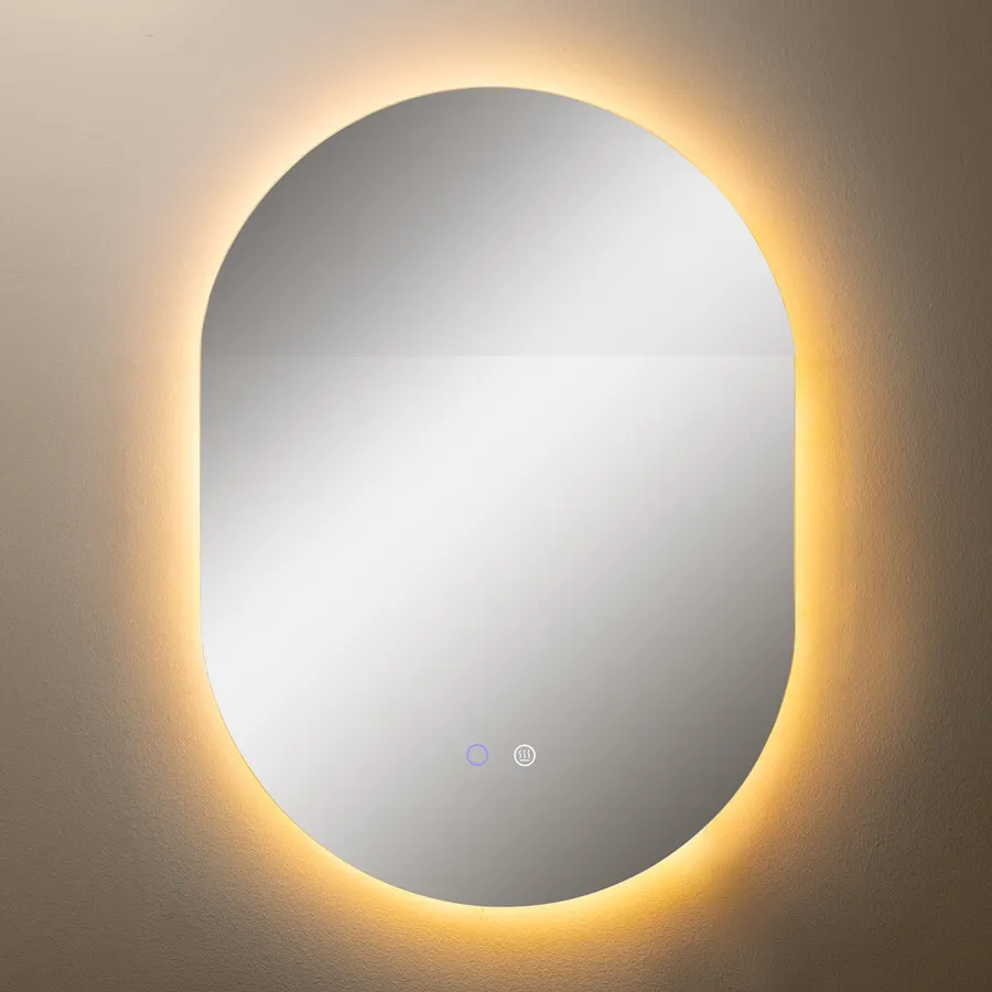 Lustro owalne z podświetlanym rantem LED D3002 - lustrzany