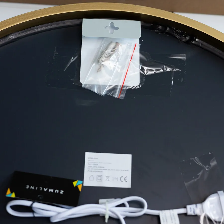 Lustro okrągłe z oświetleniem LED D2526 - złoty