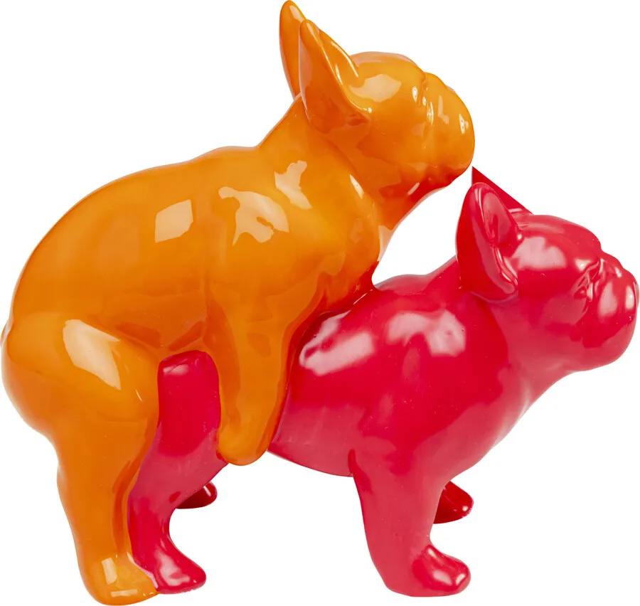 Figurka dekoracyjna LOVE DOGS DUO POP - pomarańczowy/różowy
